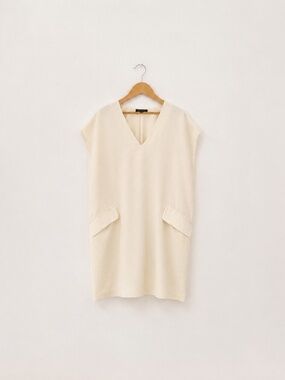 Banana Republic Cream Minimalist Shift Dress XS